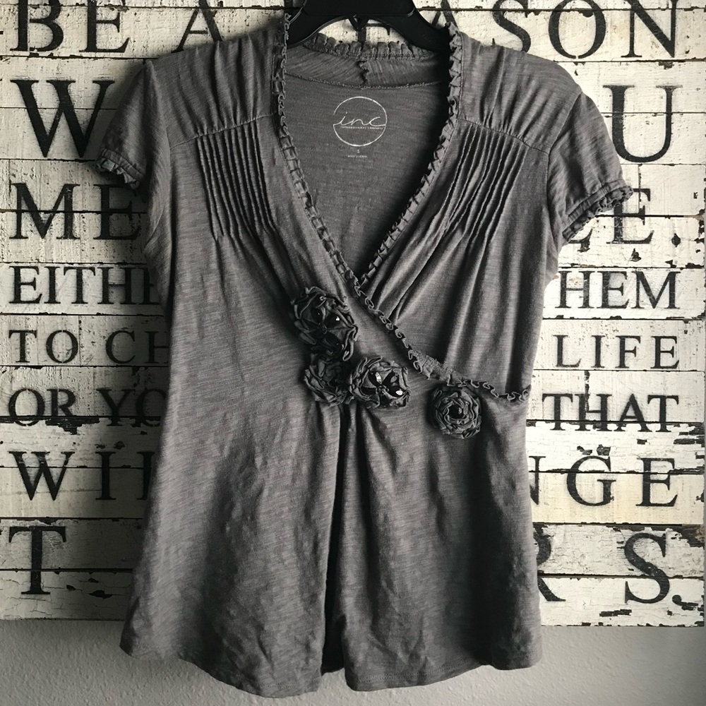 INC international concepts grey, beaded top.
